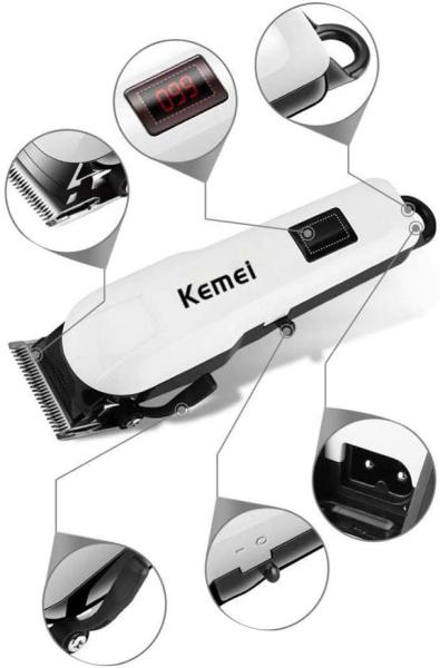 Professionals Design Perfect Shaver And Haircut Rechargeable Beard And Moustaches Hair Machine And Trimming With Cord And Without Cordless Use km809A(White)