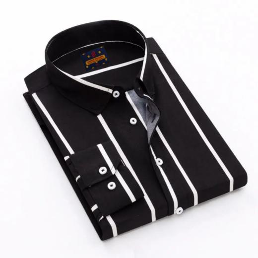 Men's long sleeve stripe / print shirt