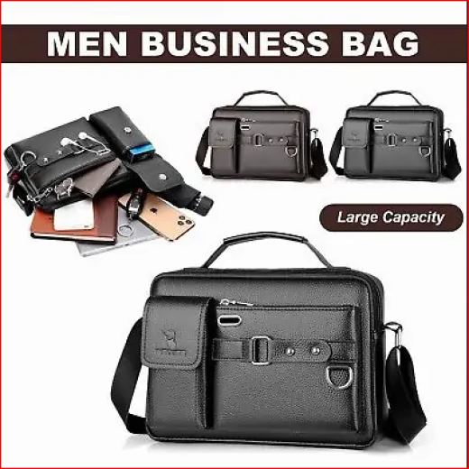 Men's Pu Leather Shoulder Bag (Black shape)