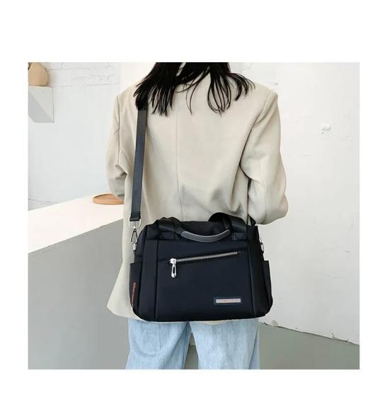 Luxury Bag Waterproof Nylon Shoulder Ladies Travel Crossbody (Black )