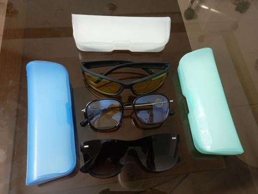 3 Glasses Combo Package - Stylish White Glasses & Black Glasses & Night Vision Sunglasses - 3 in One