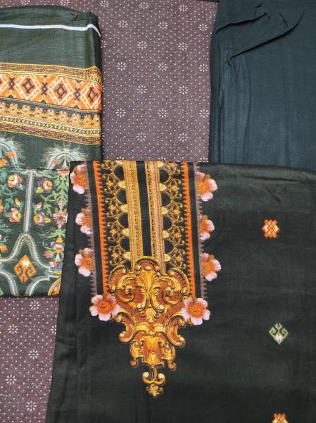 MALHAR 100% Premium cotton lawn digital printed 3 Piece