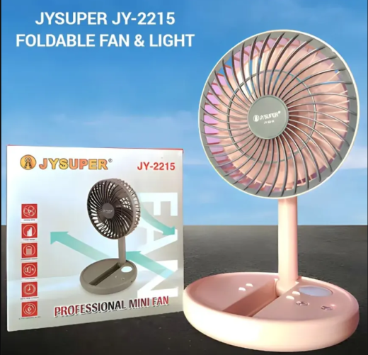 JY-2215 JYSUPER Professional Rechargeable Fan With LED Light