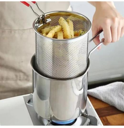 304 Stainless Steel Deep Frying Pot Kitchen Fryer Tempura Fryer Pan Fry Kitchen Pot Chicken Fried Frying Pans Cooking Tools