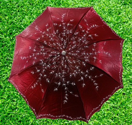 Ladies Fashionable And Elegant Anti Uv Sunshade Print Border Lace Umbrella
