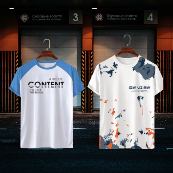 2 piece Combo Half Sleeve Mesh T-shirt For Men