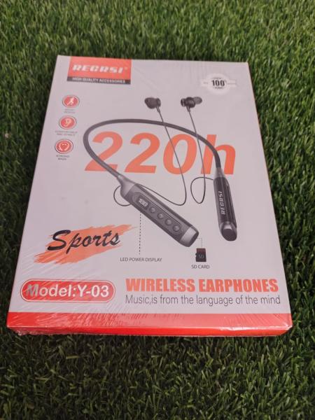 Regrsi Y-03 Wireless Earphones | 220h Battery | Sports Neckband