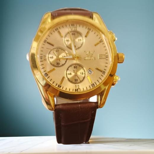 OLEVS 5610 New Luxury Fashion Glass Quartz Analog Men Watch-Water Resistant