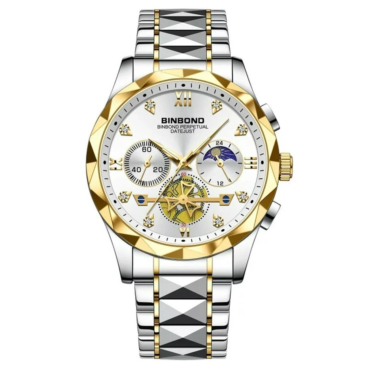 BINBOND B1236 Brand Fashion Tourbillon Dial Quartz Watches Men’s Luxury Stainless Steel