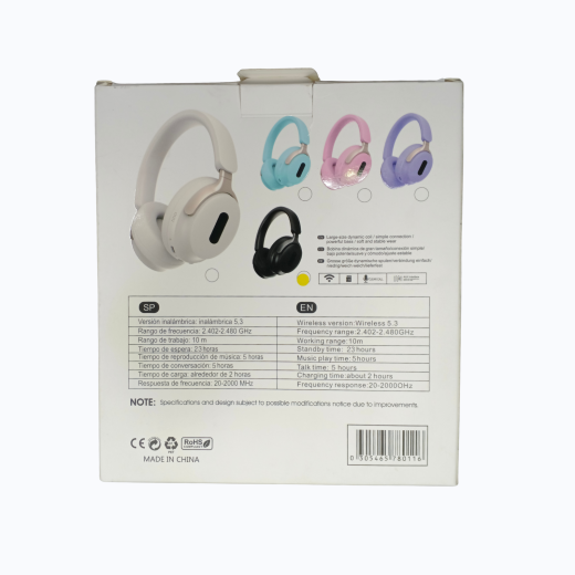 MAX AKZ 25 Wireless Bluetooth Headset – Over-Ear, Foldable, HD Sound, Long Battery Life