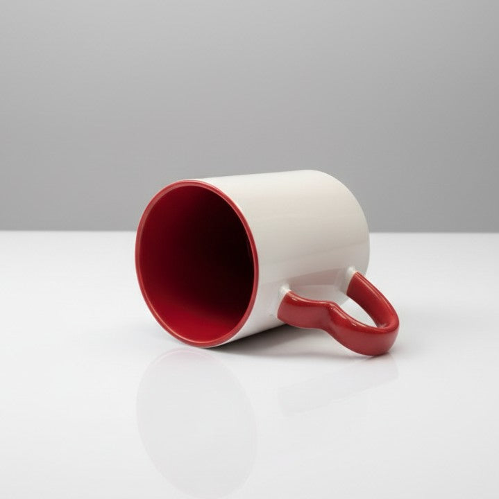 Heart Color Round Handle Coffee, Tea, Water Mug, Add Photo Text Logo Picture Image