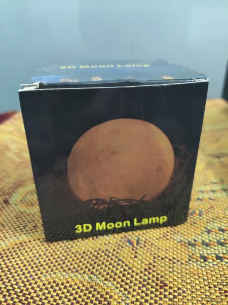 3D Print Moon Lamp LED Night Light Touch Switch Creative Moon Light for Bedroom Decoration & Gift with Wooden Frame