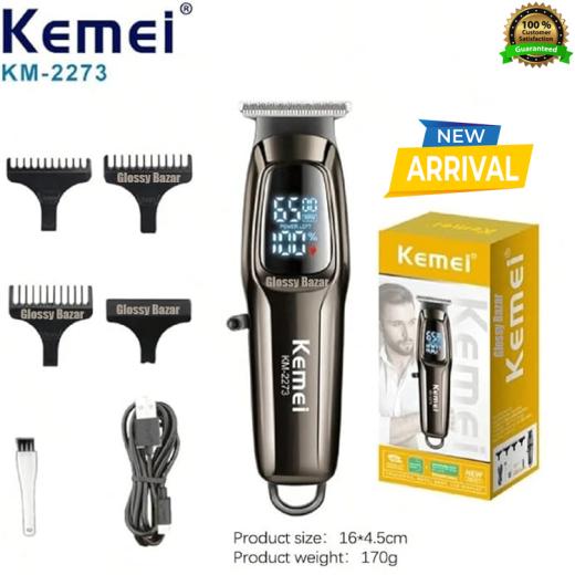 KEMEI KM-2273 Professional Men's Hair Cutting Machine Wireless Trimmer LED Display Home Haircut 1800mah Lithium Battery