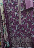 Sarah Vol-2: Deep Purple Floral Handwork Cotton Suit with Chiffon Georgette Dupatta