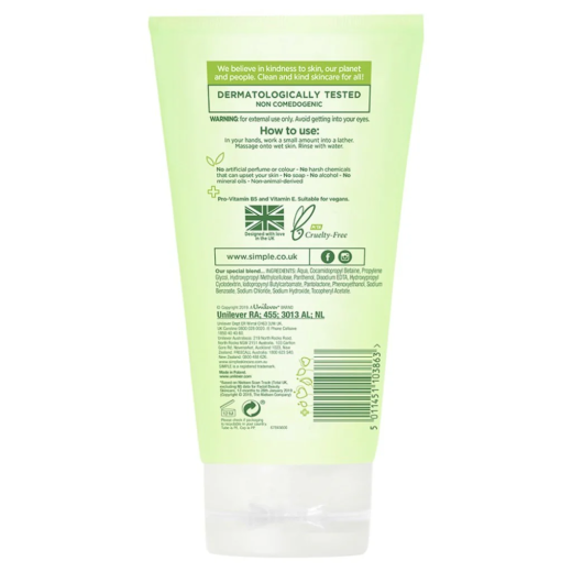 SIMPLE FACE WASH KIND TO SKIN REFRESHING GEL 150ML