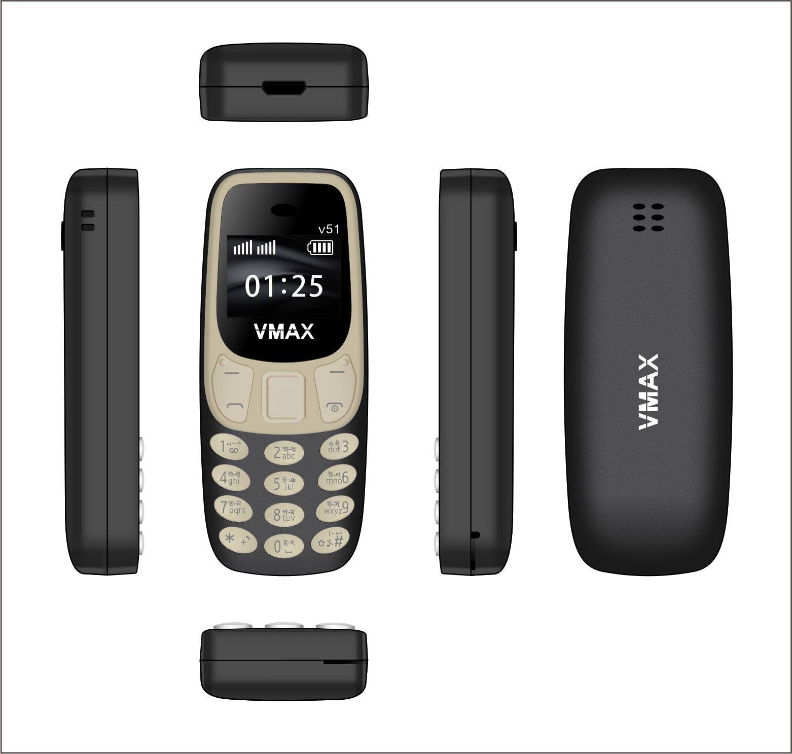 Vmax V51 Mini Phone Magic Voice(Black)