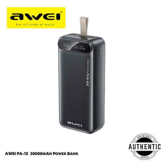 Awei PA-12 30000mAh Power Bank 22.5W Fast Charging Digital Display Power Bank