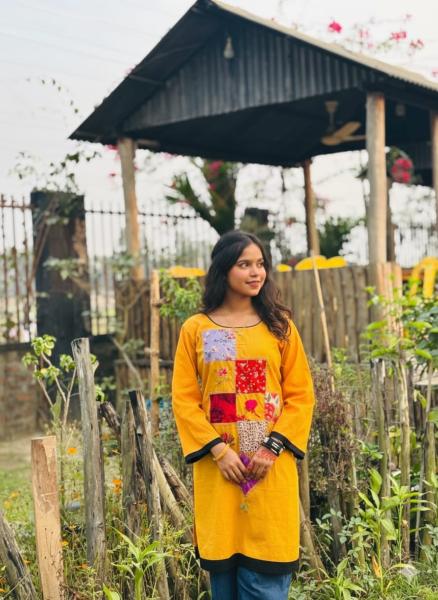 হ্যান্ডমেড প্যাচওয়ার্ক ভয়েল কুর্তি 1 পিচ