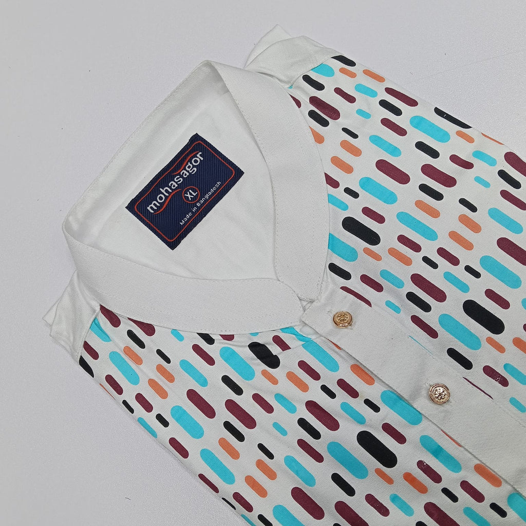 Colors Printed Stylish Semi Logn Panjabi