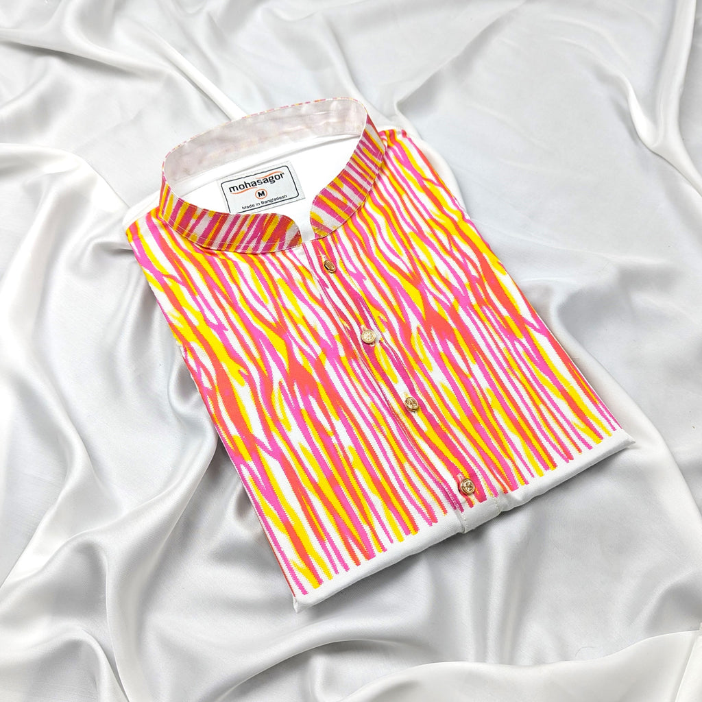 Colors Printed Stylish Semi Logn Panjabi