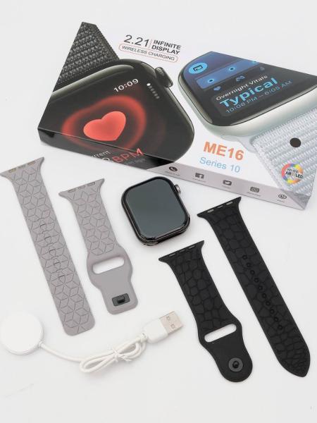 ME16 Series 10 Smartwatch - AMOLED Display with ( 2 Strap) Smart Watch Bluetooth Calls Sleep Monitoring Multiple Sports Smart Watch For Android and ios