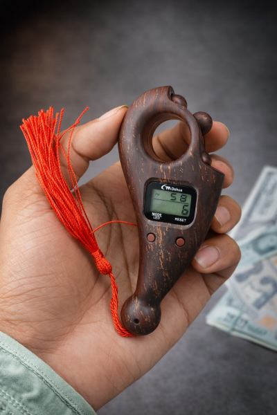 Digital Tasbih Counter with LED Display (Premium Wooden Finish)