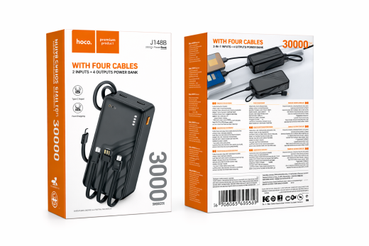Hoco J146B Night Tide 30000mAh Power Bank with 4 Cables
