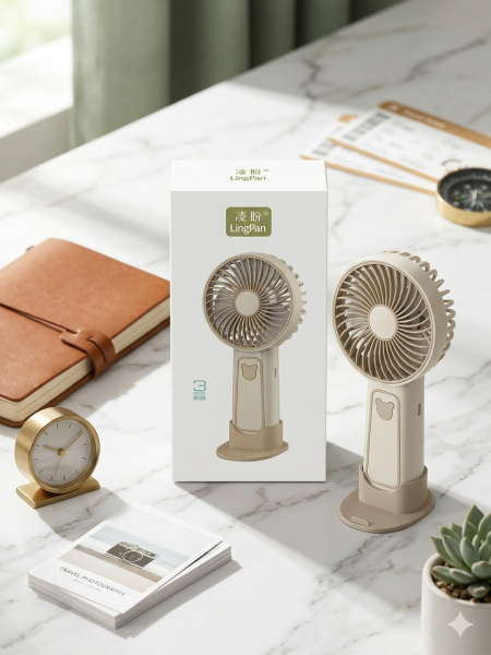 LingPan Premium 3-Speed Portable Rechargeable Fan – Stylish Cooling on the Go!