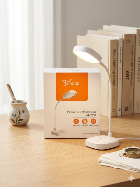 YAGE YG-T034 Portable LED Reading Lamp – Stepless Dimming & Eye Protection
