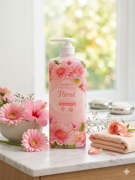 Watsons Love My Skin Floral Scented Cream Body Wash (1000ml)