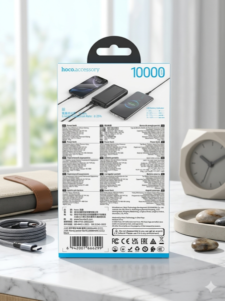 Hoco J165 Ultra-Slim 10000mAh Four-Port Power Bank