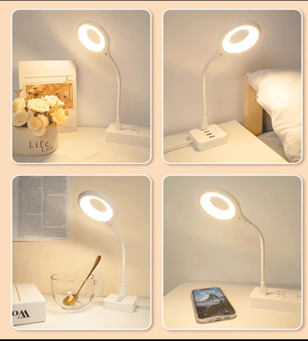 "USB Smart Voice Control LED Light - Offline Voice Activated, 360° Flexible Plug & Play Reading Lamp for Laptop, Power Bank & Bedside (No WiFi Needed)"