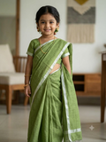 Children's Half Silk Solid Color Saree