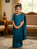 Children's Half Silk Solid Color Saree