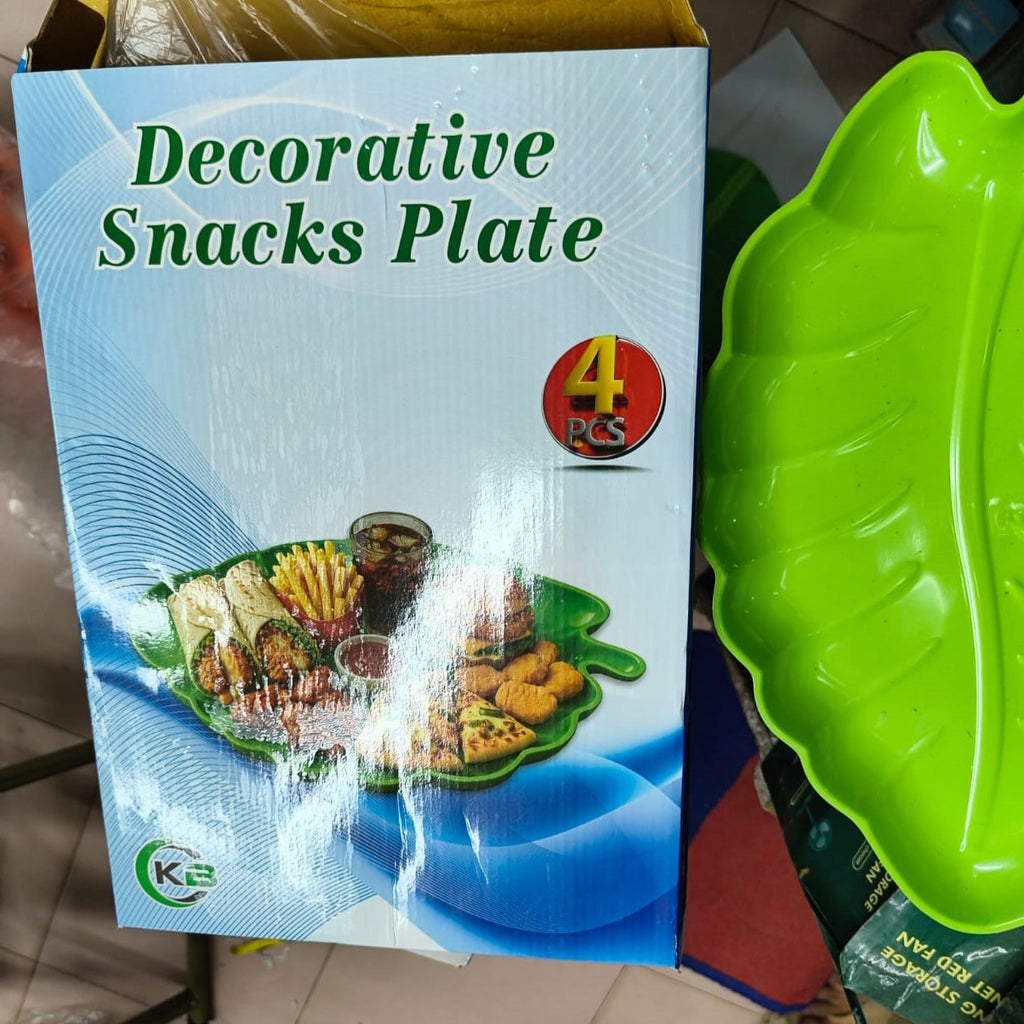 Decorative Leaf-Shaped Snacks Plate Set