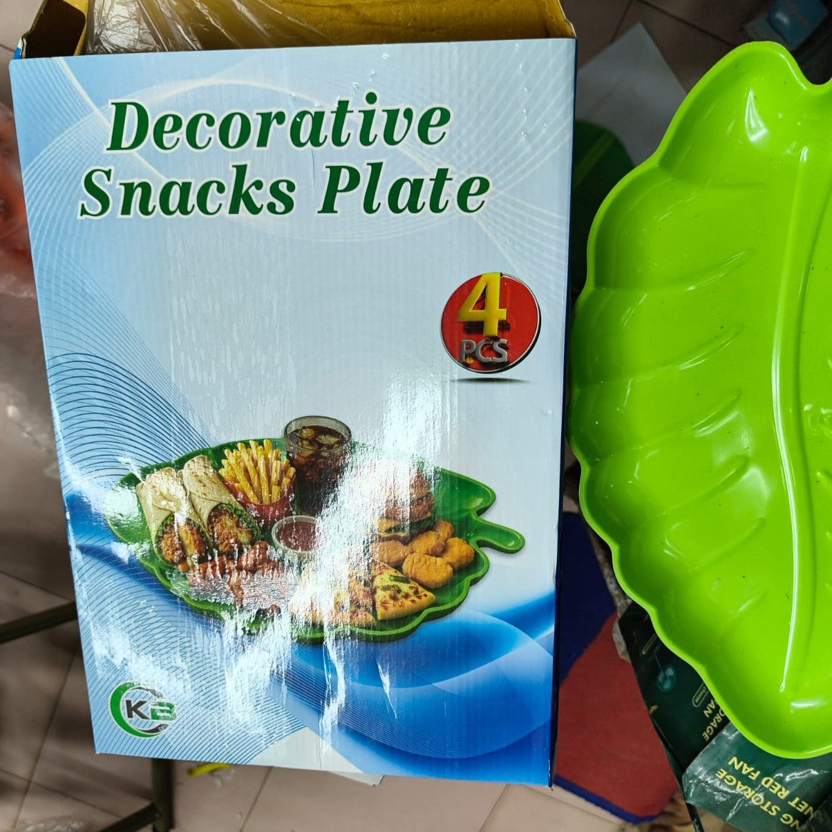 Decorative Leaf-Shaped Snacks Plate Set
