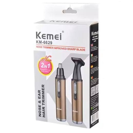 Kemei KM - 6629 2 in 1 Rechargeable Nose Beard Hair Trimmer